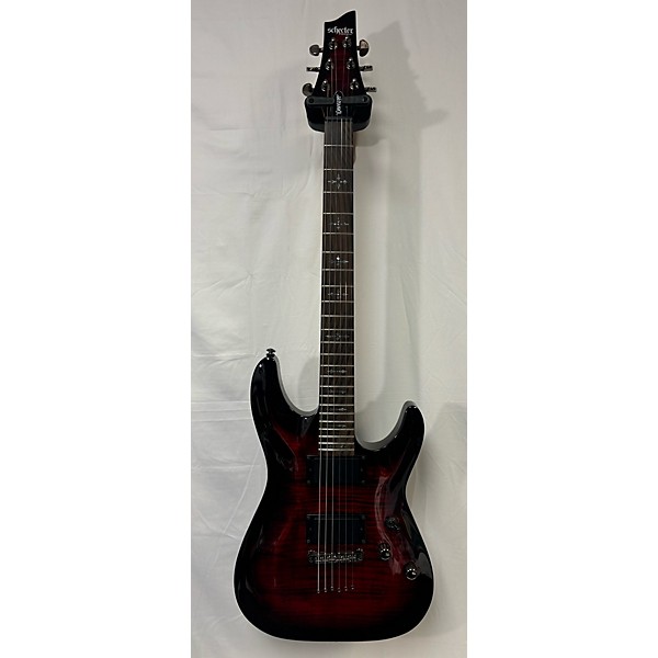 Used Schecter Guitar Research Used Schecter Guitar Research Demon 6 Crimson Red Burst Solid Body Electric Guitar