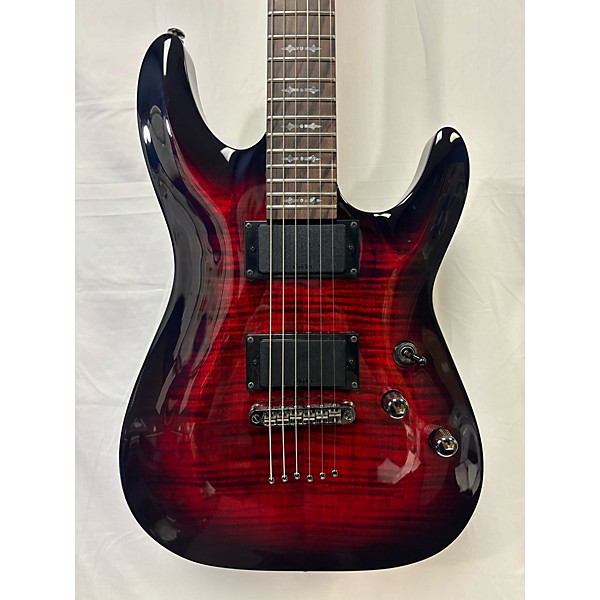 Used Schecter Guitar Research Used Schecter Guitar Research Demon 6 Crimson Red Burst Solid Body Electric Guitar