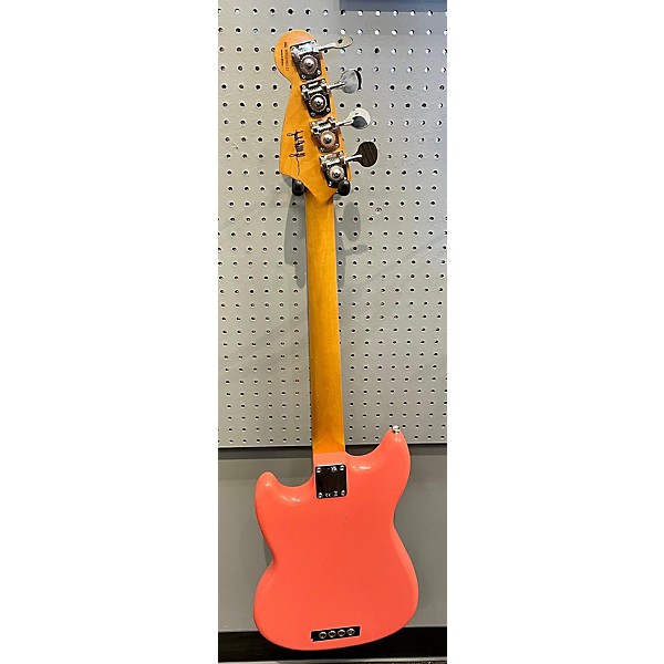 Used Fender Used Fender Justin Meldal-Johnsen Road Worn Mustang Worn Coral Red Electric Bass Guitar