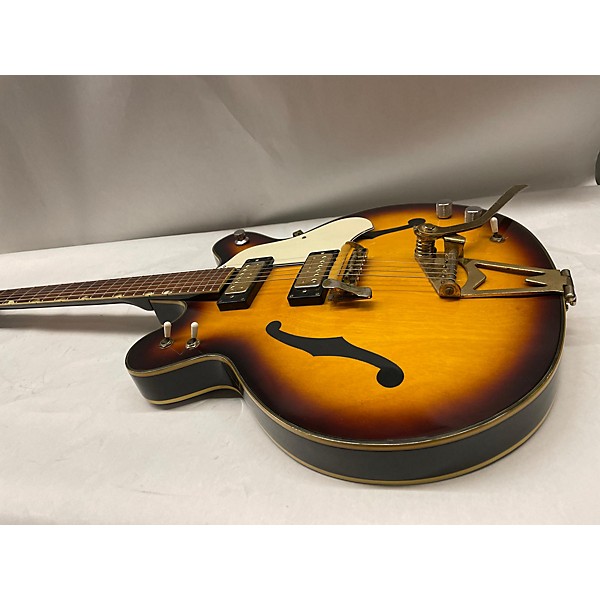 Used Orlando Used Orlando Gretsch Style Semi Hollow 3 Tone Sunburst Hollow Body Electric Guitar