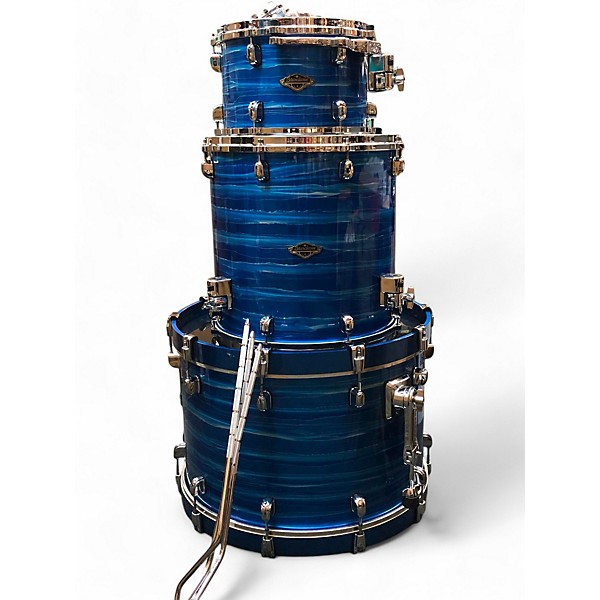 Used TAMA 3 piece Starclassic Lacquer Ocean Blue Ripple Drum Kit