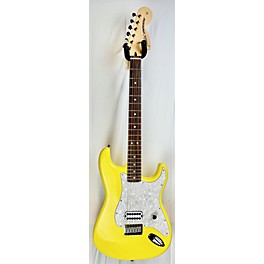 Used Fender Used Fender Tom Delonge Signature Strat Yellow Solid Body Electric Guitar