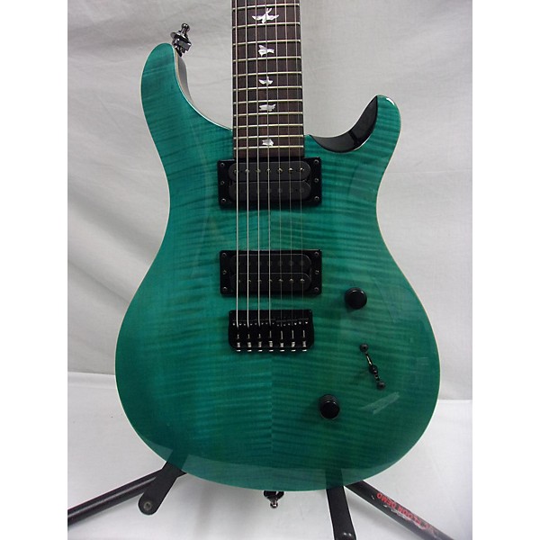 Used PRS Se Custom 7 String Solid Body Electric Guitar Trans Blue
