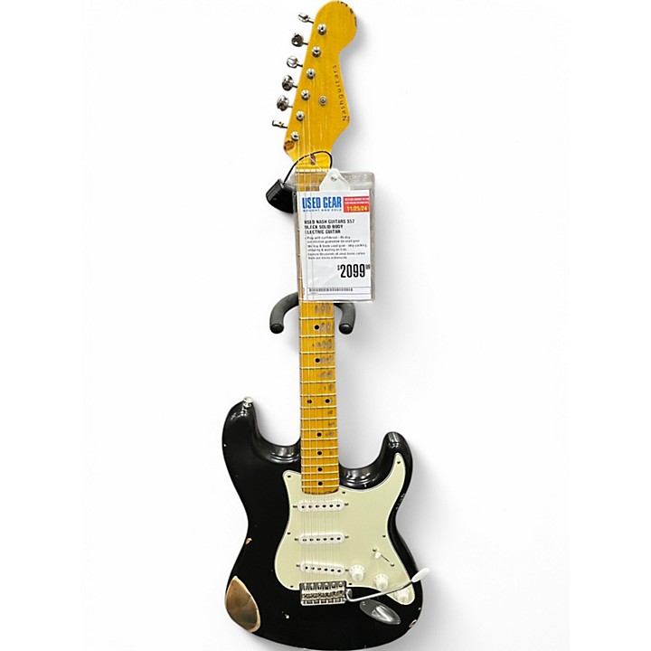 Nash S57 Guitar, Black, Gilmour Vibe, Light Aging