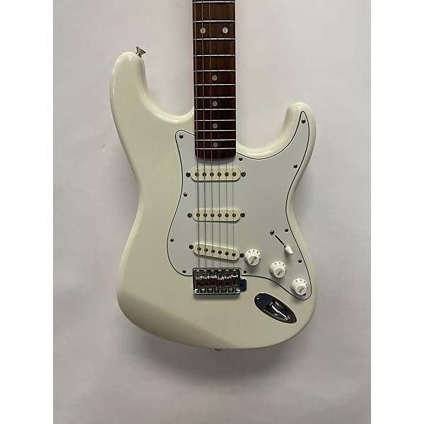 Used Squier Used Squier Waynes World Stratocaster Olympic White Solid Body Electric Guitar