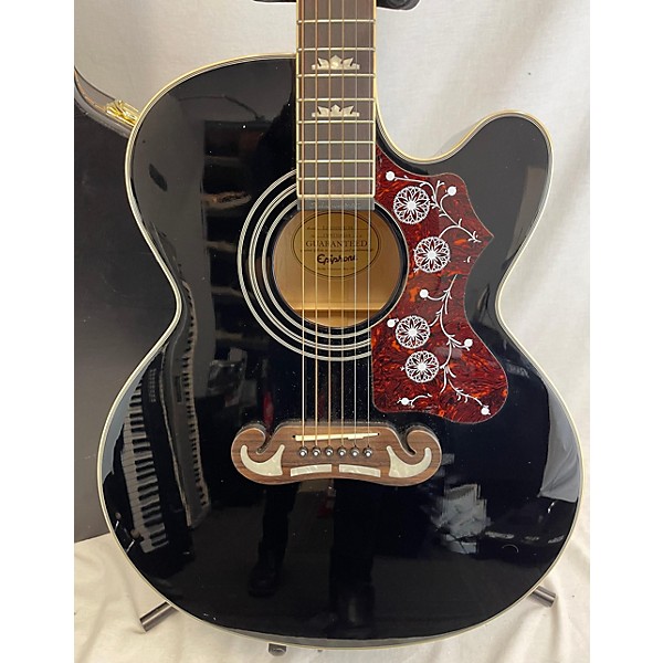 Used Epiphone Used Epiphone EJ200SCE Black Acoustic Electric Guitar