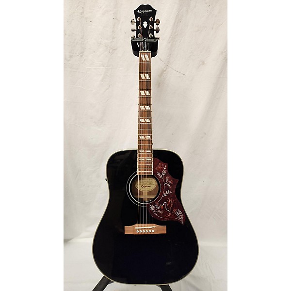 Used Epiphone Used Epiphone Hummingbird Pro Ebony Acoustic Electric Guitar