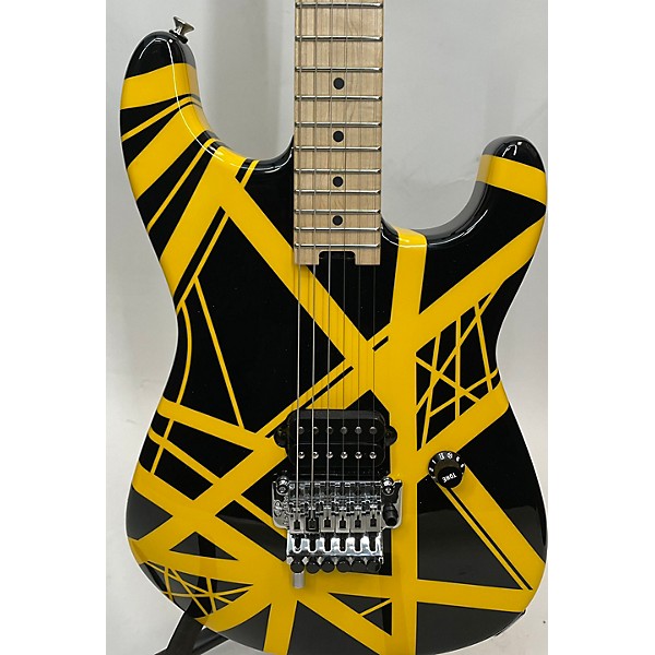 Used EVH Used EVH Striped Series Black And Yellow Solid Body Electric Guitar