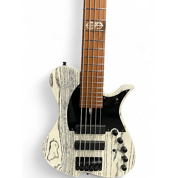 Used Vola vasti 5 Black and White Electric Bass Guitar