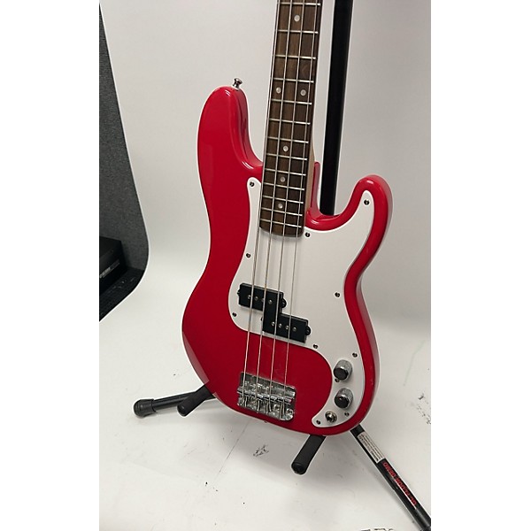 Used Squier Used Squier Mini P Bass Red Electric Bass Guitar