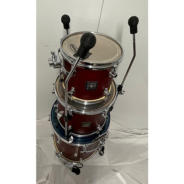 Used SONOR 3 piece SONIC PLUS II JUNGLE BOP CHERRY RED Drum Kit