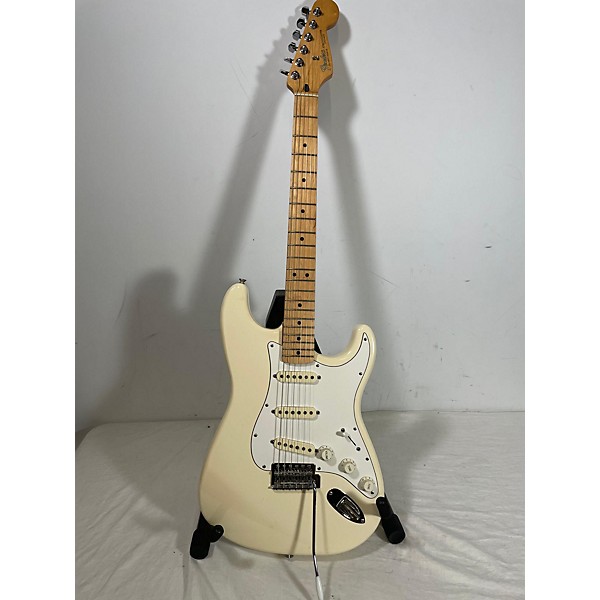 Used Fender Standard Stratocaster Antique White Solid Body Electric Guitar