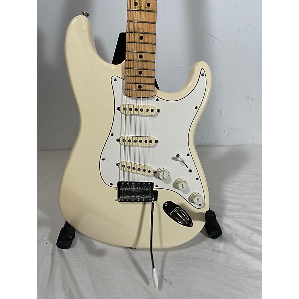 Used Fender Standard Stratocaster Antique White Solid Body Electric Guitar