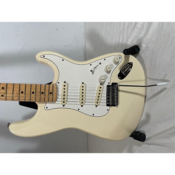 Used Fender Standard Stratocaster Antique White Solid Body Electric Guitar