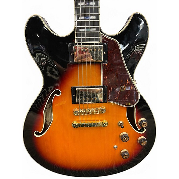 Used Ibanez AS113-BS 2 Tone Sunburst Hollow Body Electric Guitar