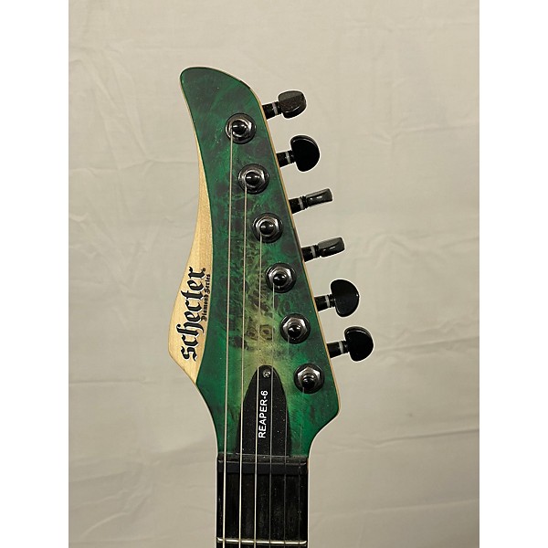 Used Schecter Guitar Research Used Schecter Guitar Research Reaper 6 Green Burst Solid Body Electric Guitar