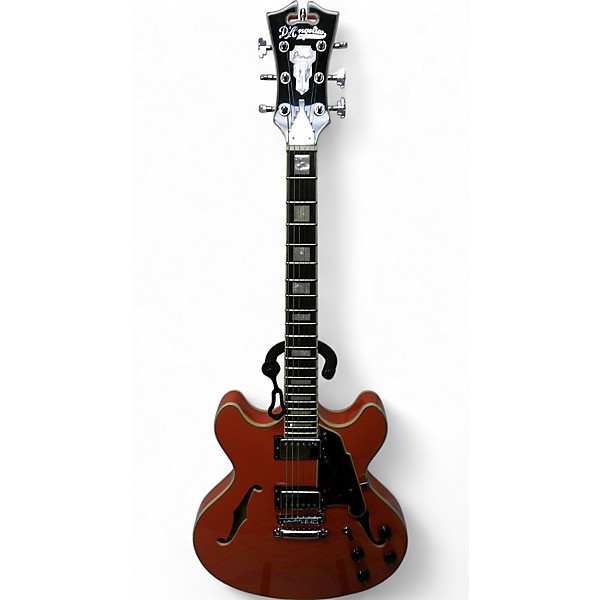 Used D'Angelico Premier Series DC Orange Hollow Body Electric Guitar
