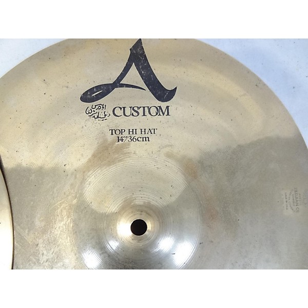 Used Zildjian Used Zildjian 14in A Custom Hi Hat Pair Cymbal