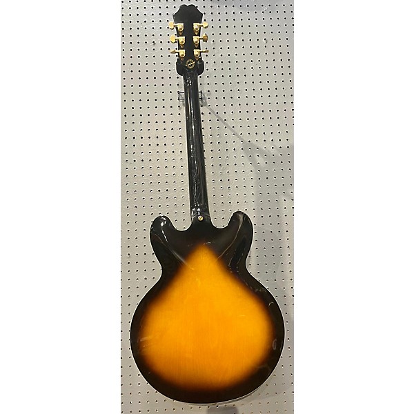 Used Epiphone Used Epiphone Dot Deluxe Flametop 2 Tone Sunburst Hollow Body Electric Guitar