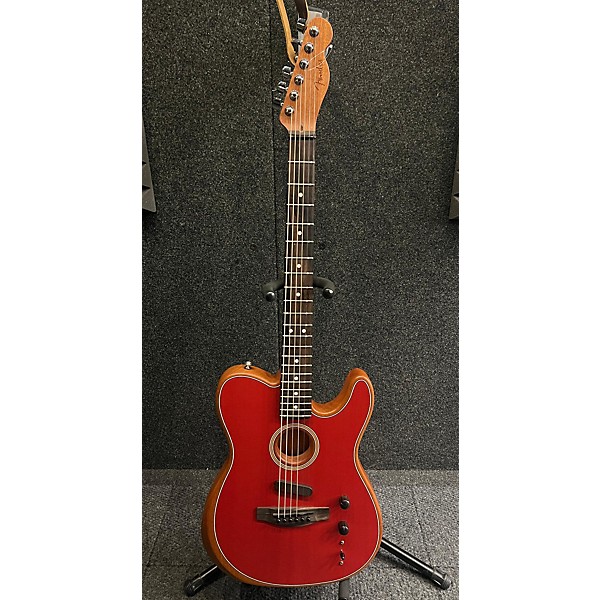 Used Used 2020 Fender American Acoustasonic Telecaster RED Acoustic Electric Guitar