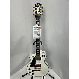 Used Epiphone Used Epiphone Les Paul Custom Left Handed Alpine White Electric Guitar