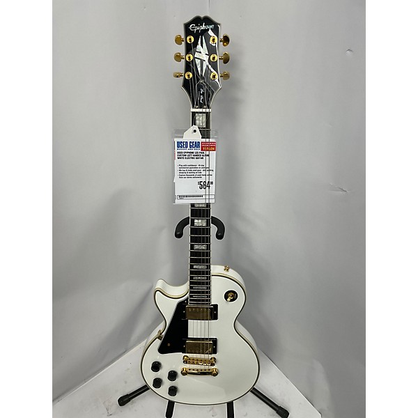 Used Epiphone Used Epiphone Les Paul Custom Left Handed Alpine White Electric Guitar