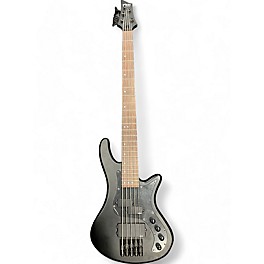 Used Schecter Guitar Research Used Schecter Guitar Research Stiletto Custom 5 String Black and Silver Electric Bass Guitar