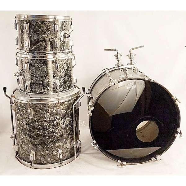 Vintage Rogers Vintage 1970s Rogers 4 piece LONDONER DAVE CLARK 5 BLACK DIAMOND PEARL Drum Kit