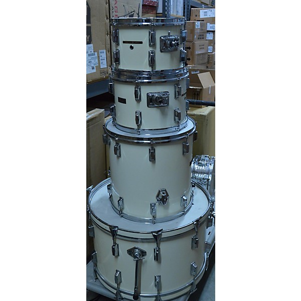 Used Pearl Used Pearl 4 piece Fiberglass Shells 1970s Antique White Drum Kit