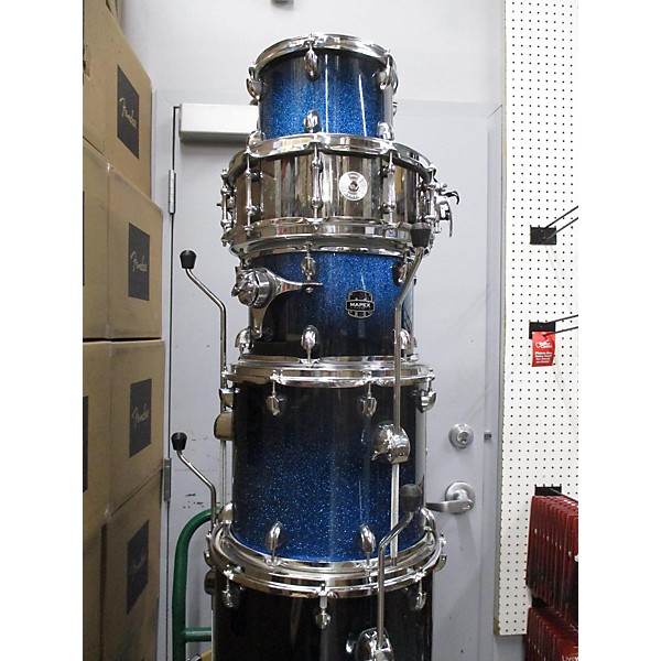 Used Mapex 6 piece Armory Blue Sparkle Drum Kit