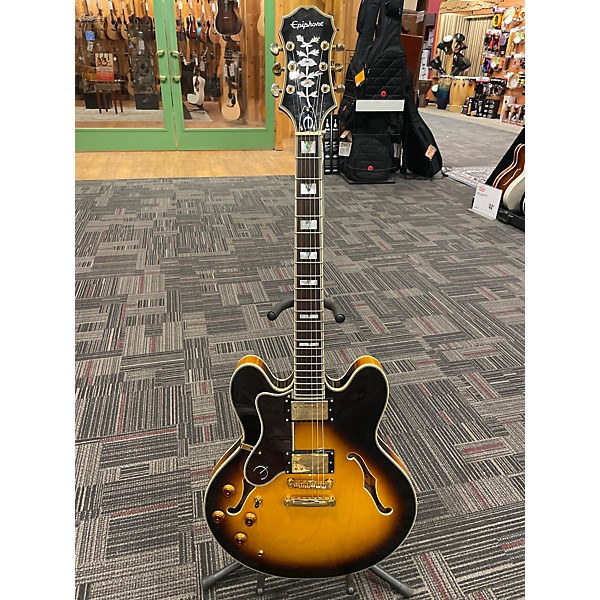 Used Epiphone Used Epiphone Sheraton II Left Handed Sunburst Hollow Body Electric Guitar