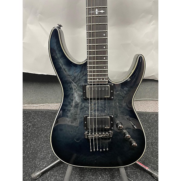 Used Schecter Guitar Research Used Schecter Guitar Research Hellraiser C1 Hybrid TRANSPARENT BLACK Solid Body Electric Guitar