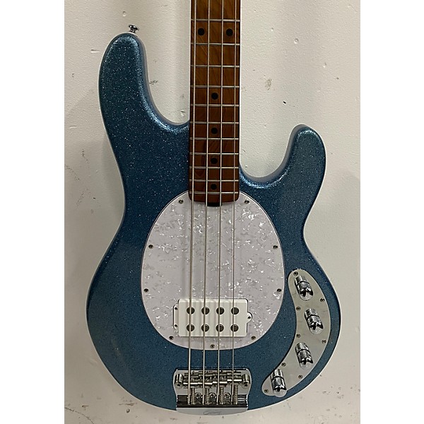 Used Used Sterling By Music Man Stingray Blue Sparkle Electric Bass Guitar