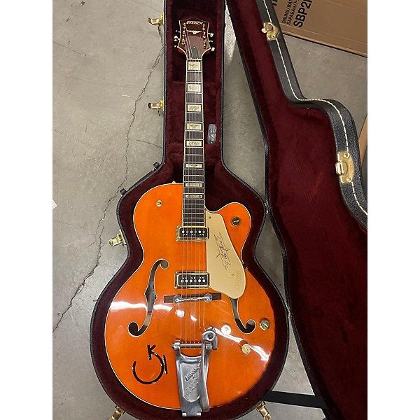 Used Gretsch Guitars Used Gretsch Guitars G6120DSW Orange Hollow Body Electric Guitar