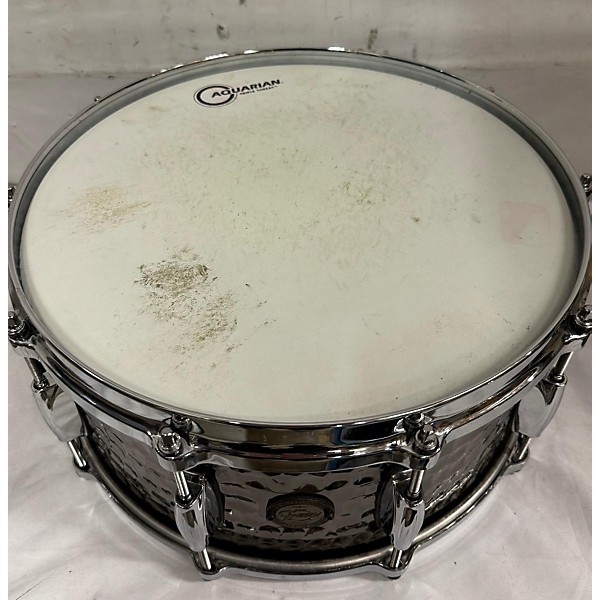 Used Gretsch Drums 14X6.5 HAMMERED BLACK STEEL SNARE Drum