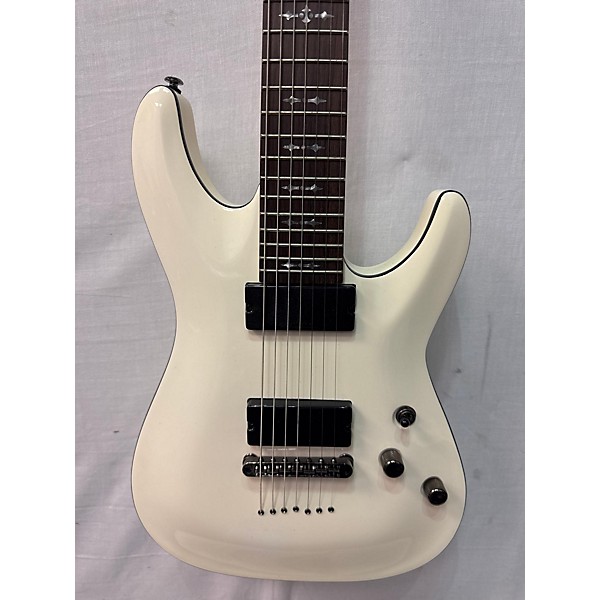 Used Schecter Guitar Research Used Schecter Guitar Research Demon 7 String White Solid Body Electric Guitar