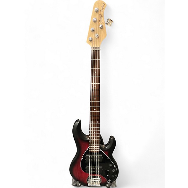 Used Sterling by Music Man Used Sterling by Music Man Ray5 5 String Ruby Red Burst Satin Electric Bass Guitar