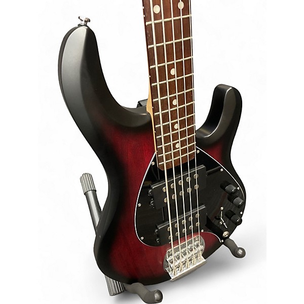 Used Sterling by Music Man Used Sterling by Music Man Ray5 5 String Ruby Red Burst Satin Electric Bass Guitar