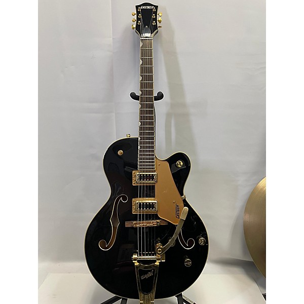 Used Gretsch Guitars Used Gretsch Guitars G5420T Electromatic Black And Gold Hollow Body Electric Guitar