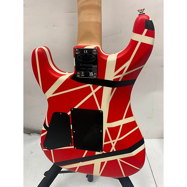 Used EVH Used EVH Striped Series 5150 Red With Black And White Stripes Solid Body Electric Guitar