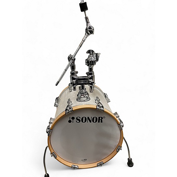 Used SONOR Used SONOR 4 piece AQ2 White Marine Drum Kit