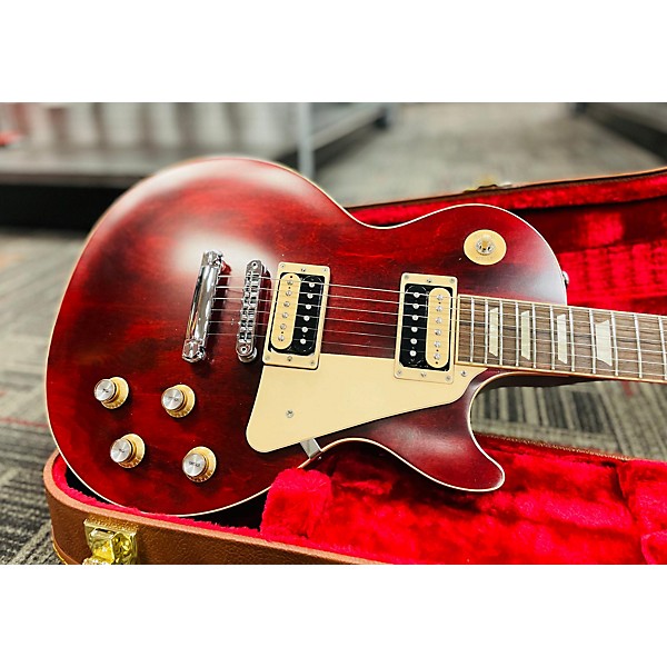 Used Gibson Used Gibson Les Paul Traditional Pro V Satin Top Wine Red Solid Body Electric Guitar