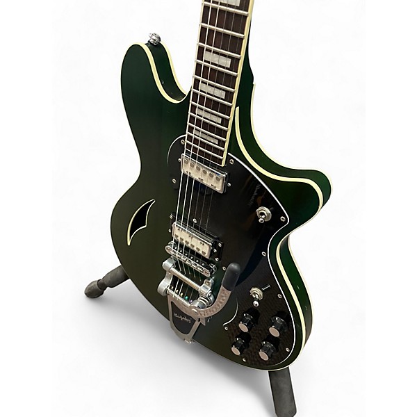 Used Schecter Guitar Research Used Schecter Guitar Research T S/H-1B Trans Green Hollow Body Electric Guitar