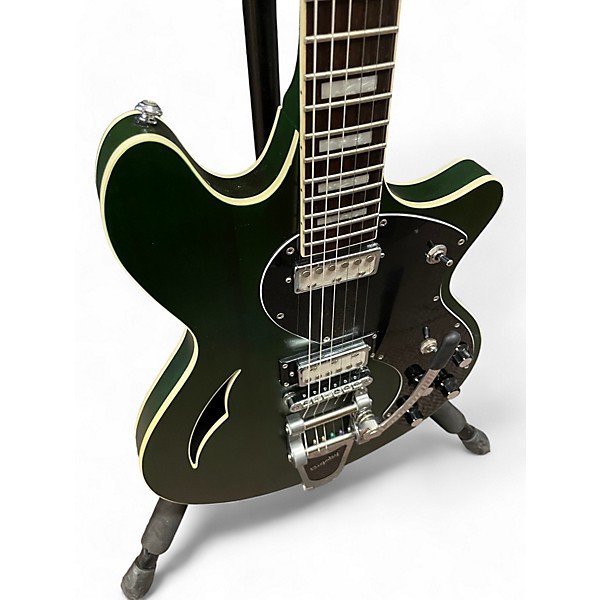 Used Schecter Guitar Research Used Schecter Guitar Research T S/H-1B Trans Green Hollow Body Electric Guitar