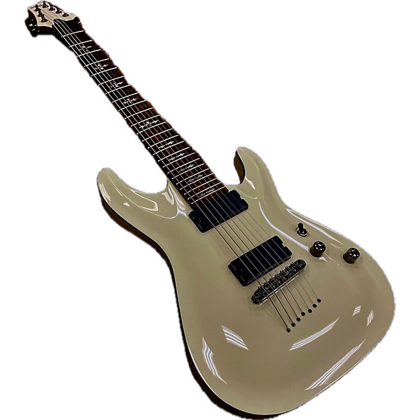 Used Schecter Guitar Research Used Schecter Guitar Research Demon 7 String White Solid Body Electric Guitar