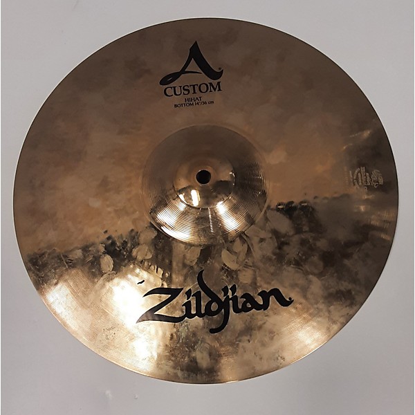 Used Zildjian 14in A Custom Hi Hat Pair Cymbal