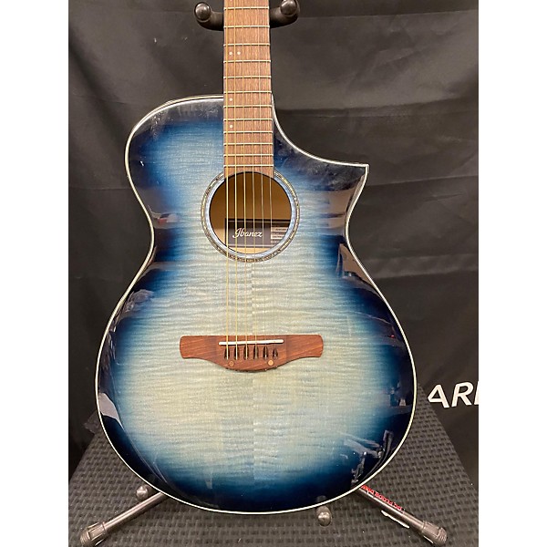 Used Ibanez Used Ibanez Aewc400 Blue Sunburst Acoustic Electric Guitar