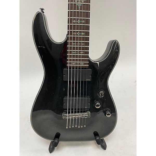 Used Schecter Guitar Research Used Schecter Guitar Research Damien Elite 7 Grey Sparkle Solid Body Electric Guitar