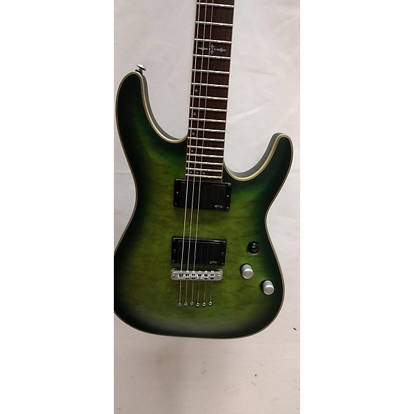 Used Used Schecter Guitar Research C1 Platinum Green Burst Solid Body Electric Guitar