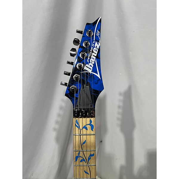 Used Ibanez JEM77FP Steve Vai Signature Black And Blue Solid Body Electric Guitar